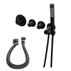 Brauer Brushed Edition inbouw badthermostaat met badafvoer/vulcombinatie - staafhanddouche - Geborsteld RVS PVD - 5-NG-046