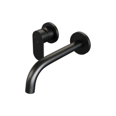 Brauer Edition inbouw wastafelkraan - gebogen uitloop - rozetten - hendel links - Geborsteld RVS PVD - 5-NG-083-B3-65