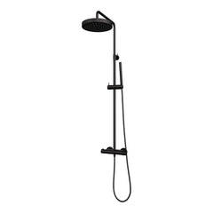Brauer Stripe opbouw regendoucheset - staafhanddouche - Mat Zwart