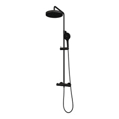 Brauer Stripe opbouw regendoucheset - 3-standen handdouche - Mat Zwart