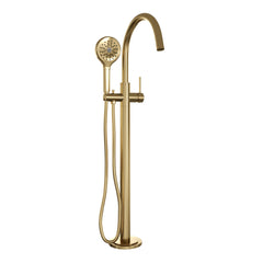 Brauer Edition vrijstaande badkraan - 3 standen handdouche - Geborsteld Goud PVD