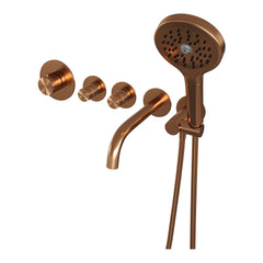 Brauer Copper Edition inbouw badthermostaat met uitloop - 3-standen handdouche - Geborsteld Koper PVD - 5-GK-023