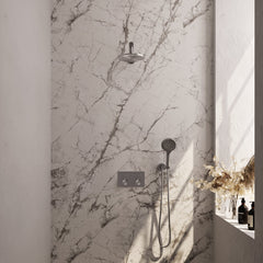 Brauer Edition inbouw doucheset - ronde handdouche - 20cm hoofdouche - rechte wandarm - wandsteun - geborsteld rvs PVD