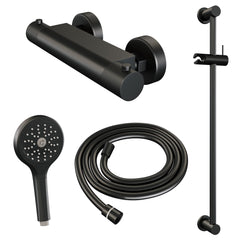 Brauer Carving glijstangset met thermostaat - 3-standen handdouche - Mat Zwart