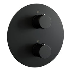 Brauer Edition 3-weg inbouwthermostaat rond Mat Zwart
