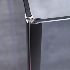 AWT Duschabtrennung LAS1200-B schwarz 120x90 rechts