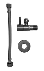 Minimalist corner stopcock 1/2"x3/8" with flexible connection hose 1/2"x3/8" 25 cm gunmetal