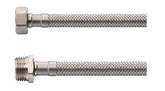 Flexible connection hose 3/8" FI x 1/2" MA 60 cm stainless steel