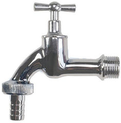 HM hose connection stopcock chrome 1/2x3/4