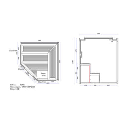 AWT Sauna E1242C rote Zeder 180x180 9kW EOS Cubo