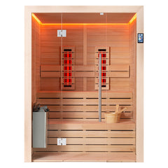 AWT Sauna E1614C-IR Hemlock 160x150 6kW TheWall