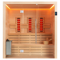 AWT Sauna E1614A-IR Hemlock 200x160 9kW TheWall