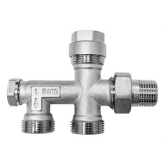 4-weg verdeler ½” x euro+adaptor 15mm x 2 X 3/4"