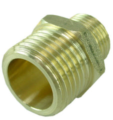 Threaded fitting reducing nipple brass 1/4" male x 1/8" male