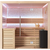 AWT Sauna E1602A Hemlock 220x200 9kW EOS Bi-O Cubo