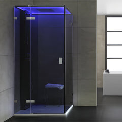 AWT Dampfdusche LD108F15 zwart 90x90 links