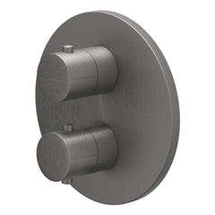 IVY Bond afbouwdeel inbouwthermostaat 2-weg stop-omstel - geborsteld metal black PVD
