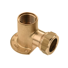 Wall plate brass Kiwa Gastec 1/2" FI x 12 mm compression