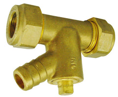 P-901Do brass compression straight coupling+drain port 15