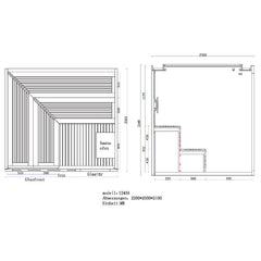 AWT Sauna E1243A rote Zeder 220x200 9kW Kivi