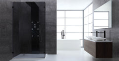 AWT Duschwand Walk-in Dusche LY1201-B schwarz 120x210