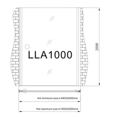 AWT Duschtür LLA1000 100x200