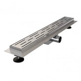 BRAUER Douchegoot met standaard rooster en flens 7 x 60 RVS geborsteld