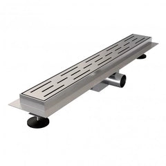 BRAUER Douchegoot met standaard rooster en flens 7 x 50 RVS geborsteld