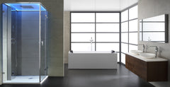 AWT Dampfdusche LD106F15 silber 100x100 rechts