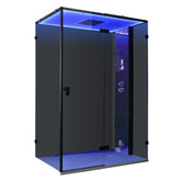 AWT Dampfdusche LD111F15 schwarz 150x90 rechts