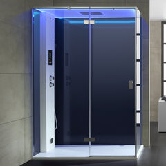 AWT Dampfdusche LD211F15 schwarz 150x90 links