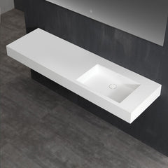 StoneArt Wastafel LP4516-0R wit 160x48 matt