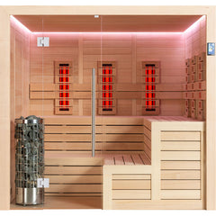 AWT Sauna E1613XL-IR Hemlock 240x200 9kW Cilindro