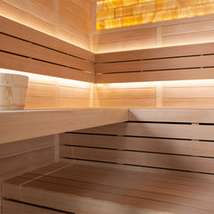 AWT Sauna E1622B Hemlock 200x170 9kW Virta