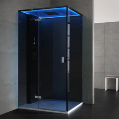 AWT Dampfdusche LD107F15 schwarz 120x90 links