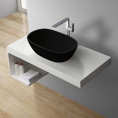 StoneArt Wastafel LC151 - zwart mat - 57x33cm