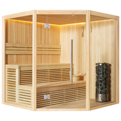 AWT Sauna E1801XL Pinienholz 200x200 9kW Cilindro