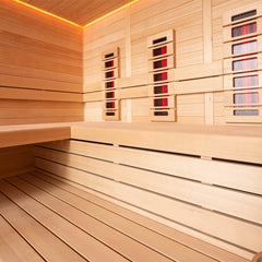 AWT Sauna E1613A-IR Hemlock 220x200 9kW TheWall