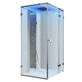 AWT Dampfdusche LD106F15 silber 100x100 rechts