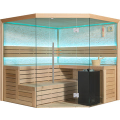 AWT Sauna E1601A Hemlock 220x220 9kW EOS Bi-O Cubo