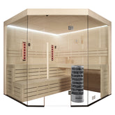 AWT Sauna E1201B-IR Pappelholz 205x205 9kW Cilindro