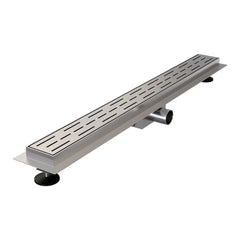 BRAUER Douchegoot met standaard rooster en flens voor wandmontage 7 x 100 RVS geborsteld