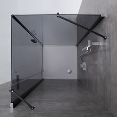 AWT Duschabtrennung LBS1505-B schwarz 150x90 links