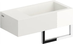 Clou Flush 3 toiletfontein links met voorbewerkt kraangat mineraalmarmer met handdoekhouder - CL/03.08032.02