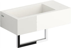 Clou Flush 3 toiletfontein rechts met voorbewerkt kraangat mineraalmarmer met handdoekhouder