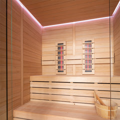 AWT Sauna E1614C-IR Hemlock 160x150 6kW TheWall