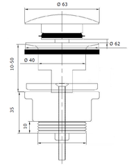 BRAUER Klikwaste - ColdStart - Round - afvoerplug - FineStone - Mat wit