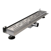 BRAUER Douchegoot met standaard rooster en flens voor wandmontage 7 x 60 RVS geborsteld