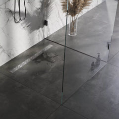 BRAUER Douchegoot met standaard rooster en flens 7 x 140 RVS geborsteld