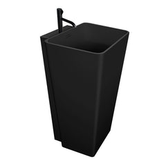 StoneArt Vrijstaand Wastafel LZ552 - mat zwart -50x51cm